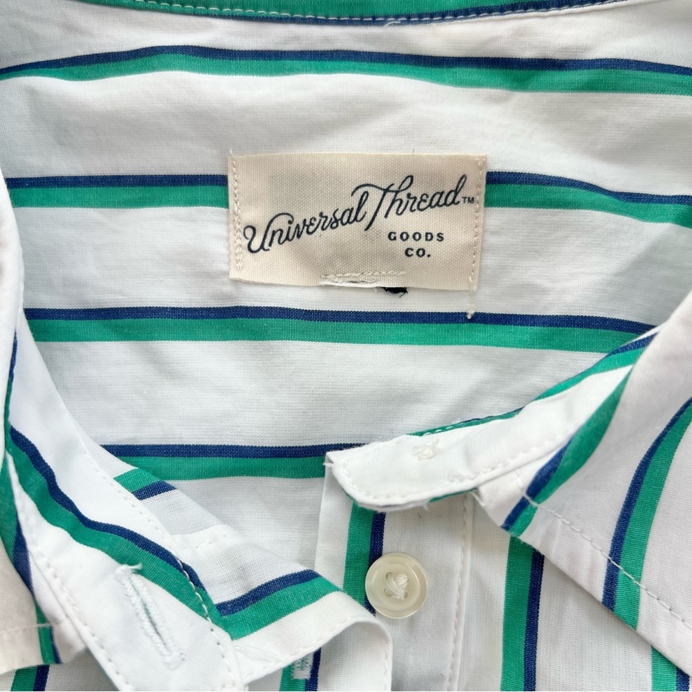 Universal Thread Green, Navy, and White Striped, Tie Waist, Midi Dress, XXL - Picture 8 of 8